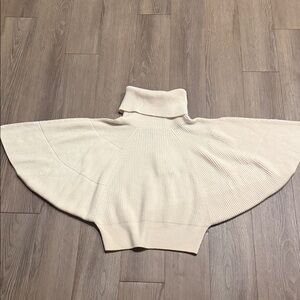 Givenchy Cream Cashmere Cowl Neck Sweater with Angel Sleeves